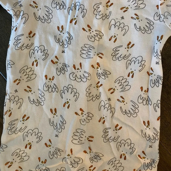 Burt’s Bees Baby Pajamas Thanksgiving Fall Turkey 6-9 M EUC - Picture 3 of 4